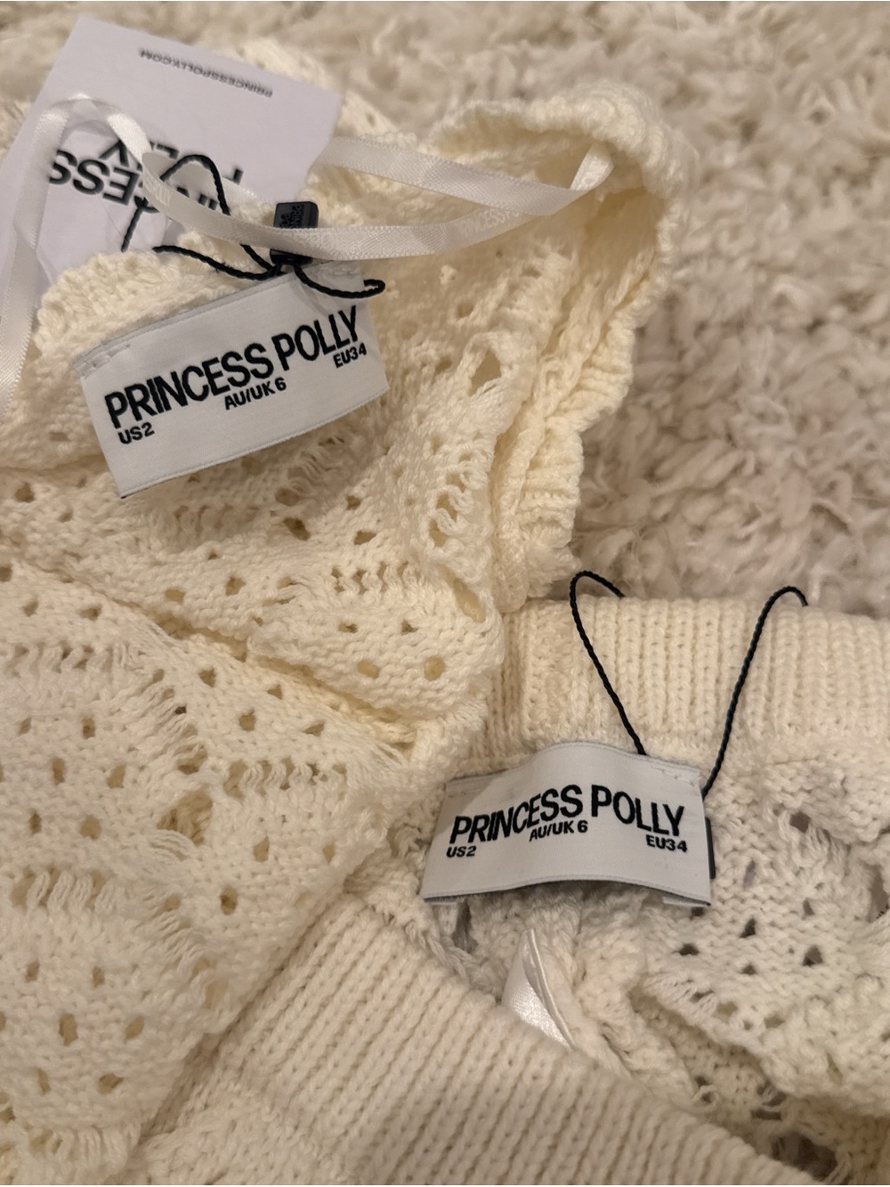 Princess Polly Cream Crochet Short Set - Picture 4 of 5